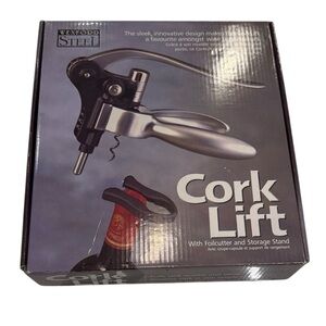 New in Box Wexford Steel Cork Lift Wine Opener